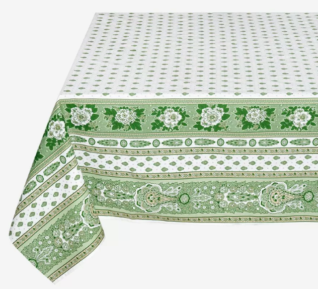 French tablecloth coated or cotton (Bastide. green)